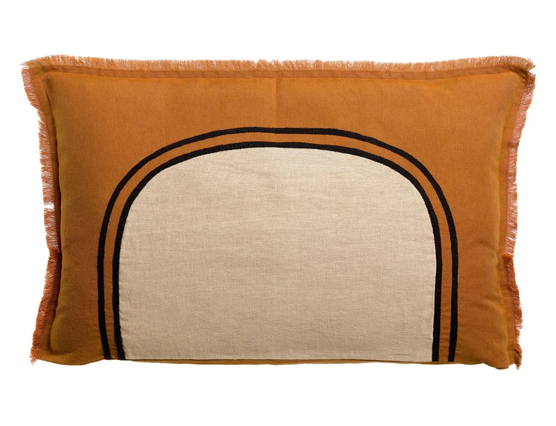 Coussin Coton Lin - LALY Bicolore Cuivre