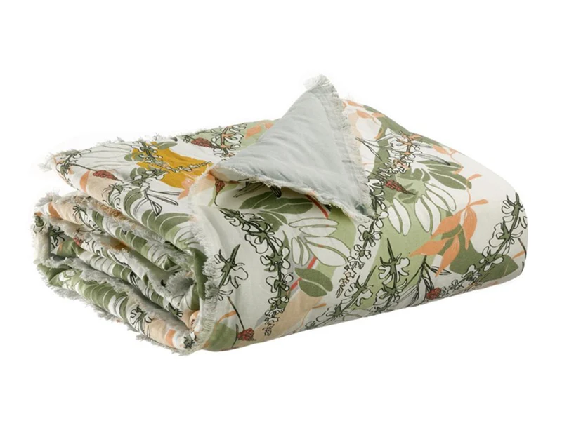 Plaid Coton et Lin - GINO Neige