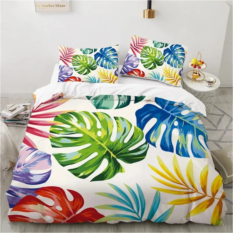 Housse de Couette Tropicale Blanc