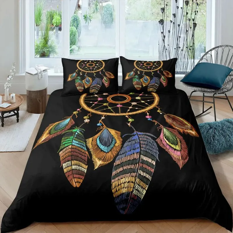 Housse de Couette Attrape Rêve Noir
