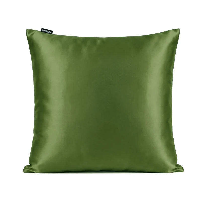 🎁 Taie d’oreiller en soie de mûrier 65x65 cm - Olive (100% off)