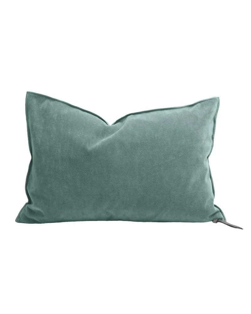 Coussin Vice Versa en Velours Vintage, Aqua