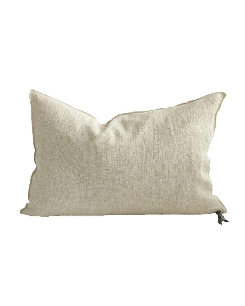 Coussin Vice Versa Crépon de Lin Lavé, Fior di Latte