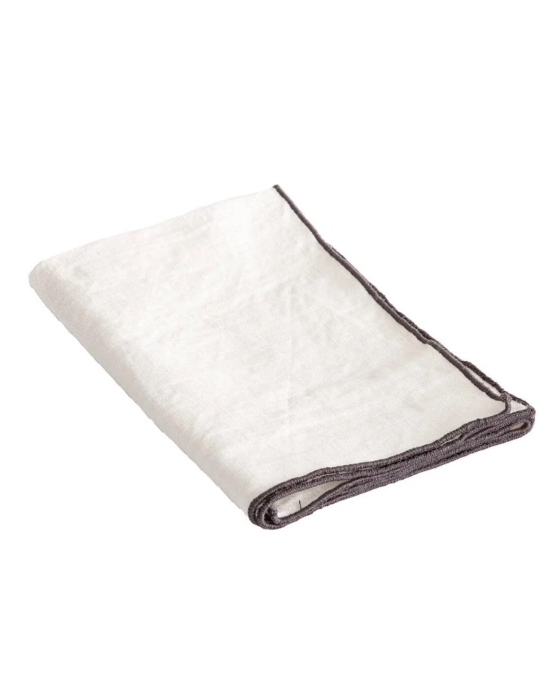 Serviette Bourdon Mimi Blanc / Bourdon Ardoise
