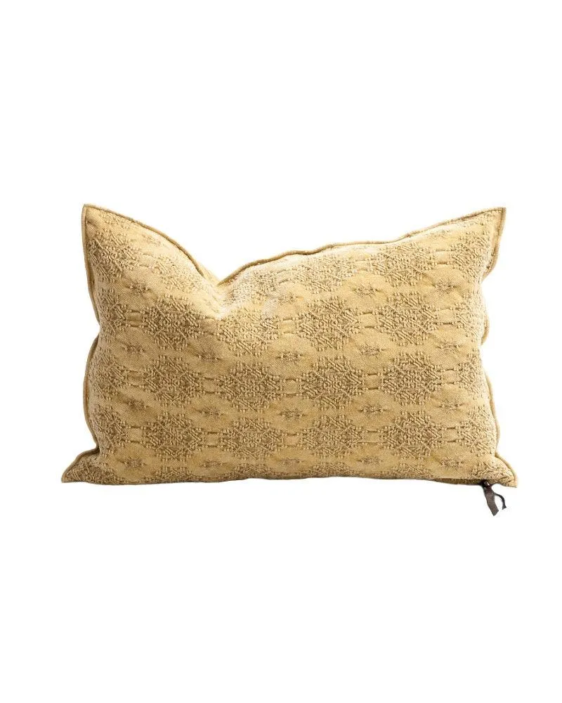 Coussin Vice Versa Jacquard Stone Washed Kilim, Paille