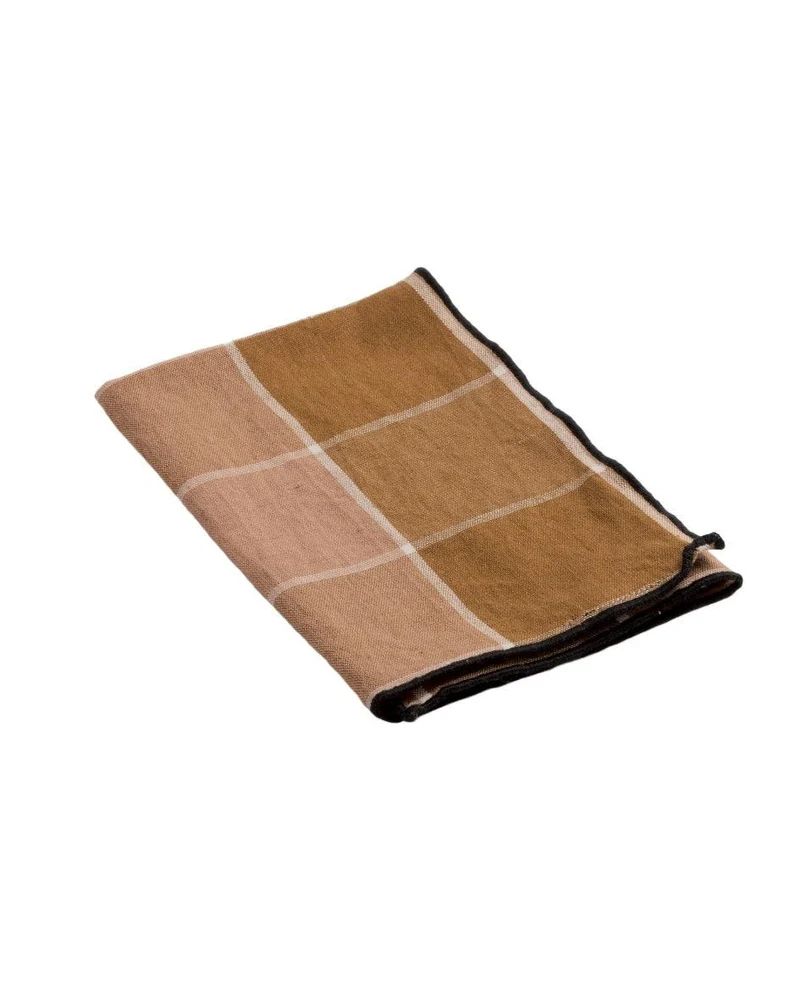 Serviette Bourdon Toile Mimi Nara Havane / Bourdon Noir