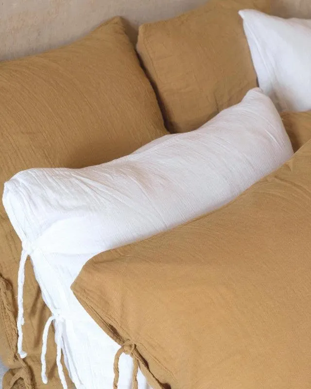 Taie d'oreiller gaze de coton light, Camel