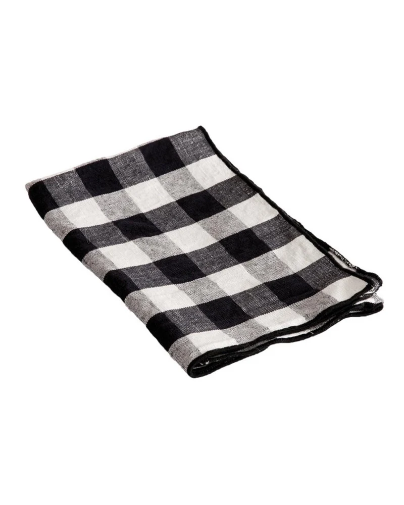 Set de Table Bourdon Noir Toile Mimi Vichy Noir