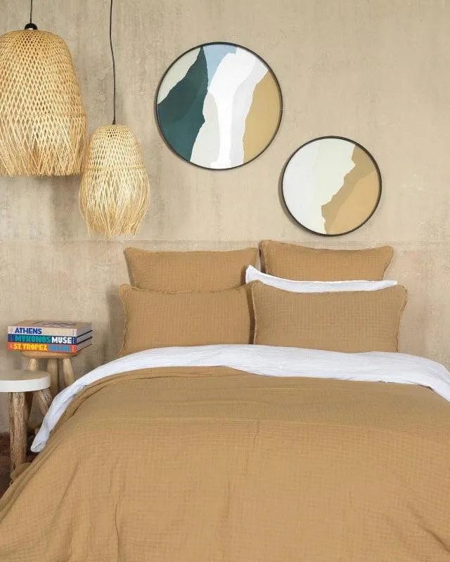 Dessus de lit en gaze de coton, Camel