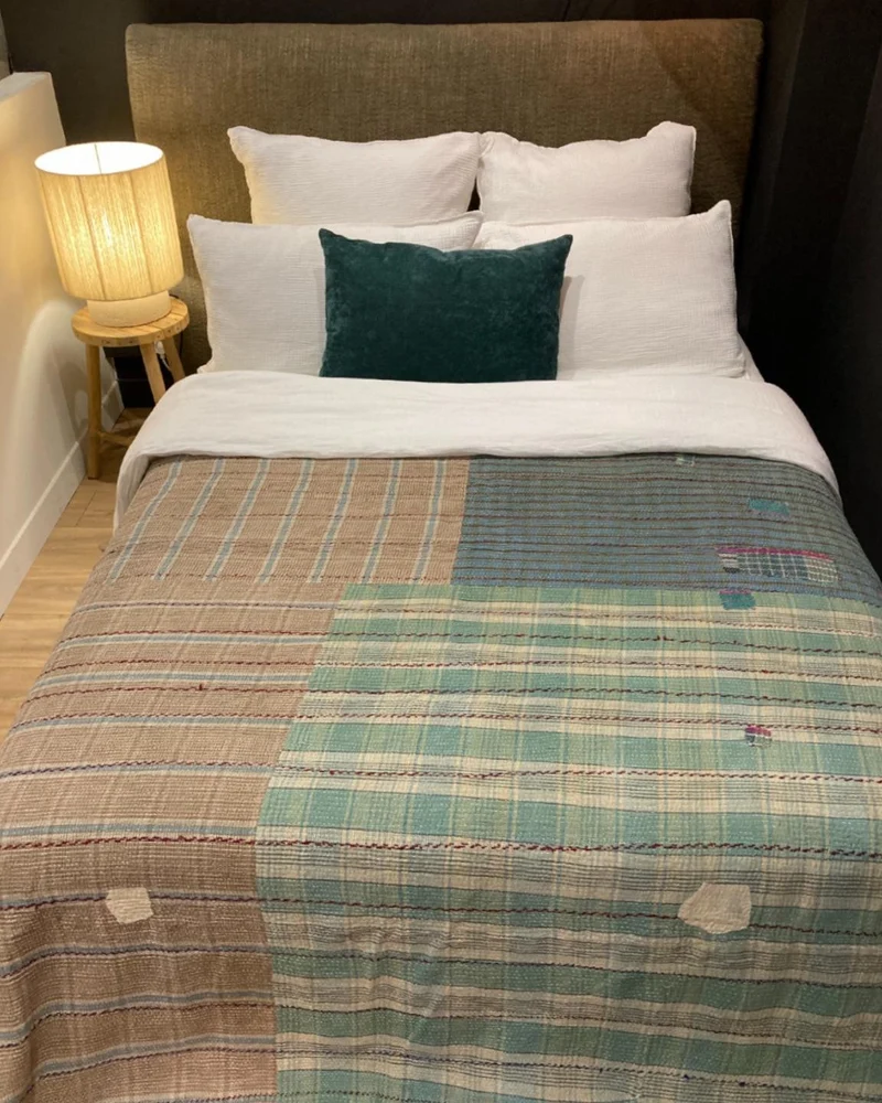Couvre-lit Vintage Kantha N°2, pièce unique
