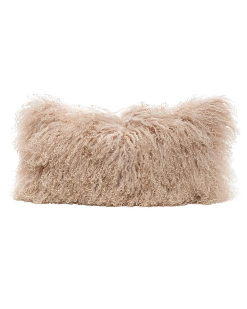 Coussin basic en peau de chèvre du Tibet, Nude