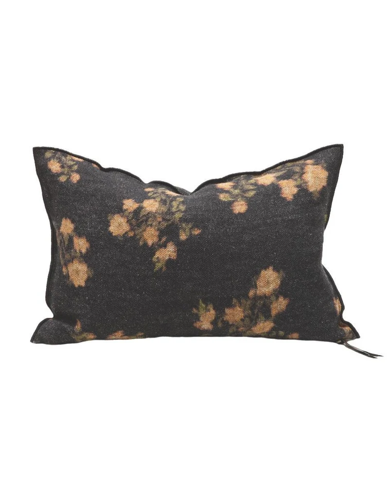 Coussin Vice Versa en toile Lin Wabi-Sabi, Les Roses Ocre