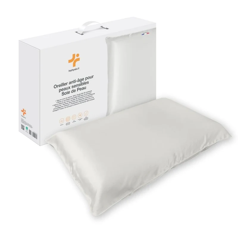Oreiller Anti-Âge pour Peaux Sensibles | « SOIE DE PEAU »
