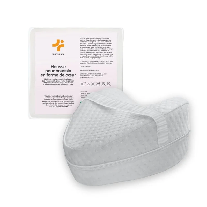 Housse pour Coussin en forme de cœur | BLANC