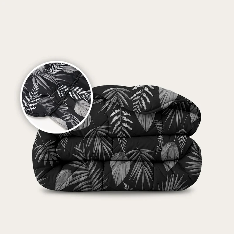 Wasbaar All Season Dekbed | Original Prints | Black Leaves | Instopstrook