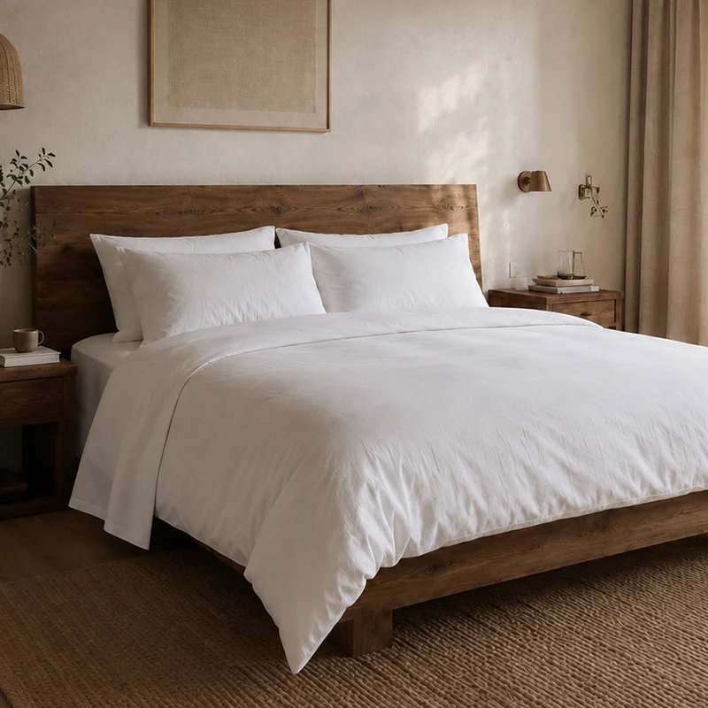 Parure de lit en percale de coton bio Canopée