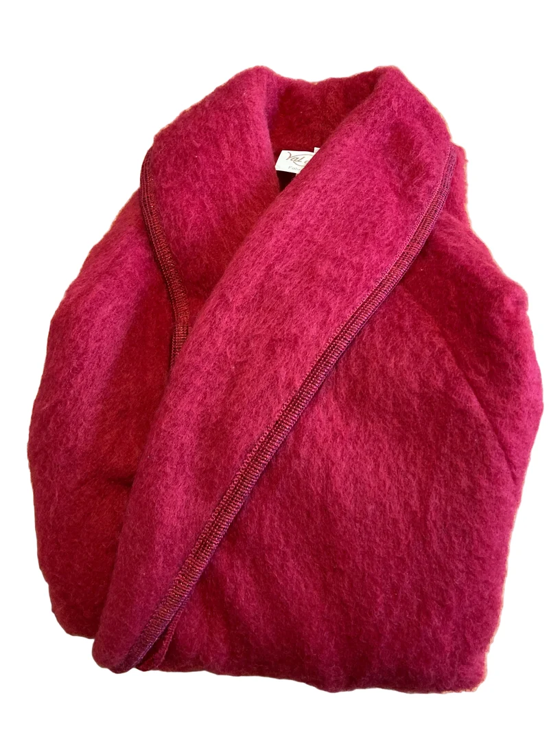 Robe de chambre croisée col châle poignets revers Griotte (10/23) / S déclassé - MS299