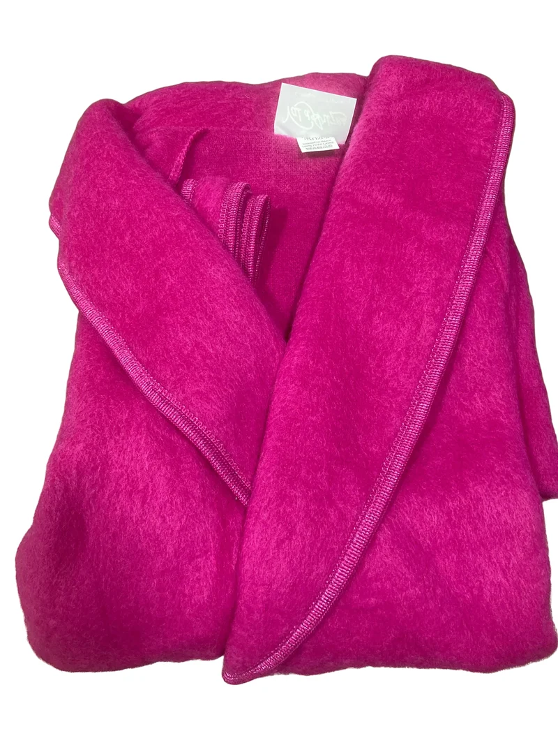 Robe de chambre croisée col châle poignets revers Framboise (10/26) / XL déclassé - MS280