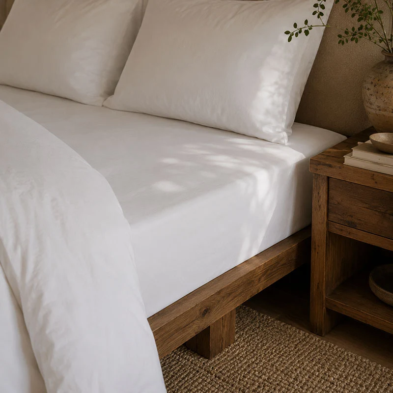 Drap housse percale de coton bio Canopée