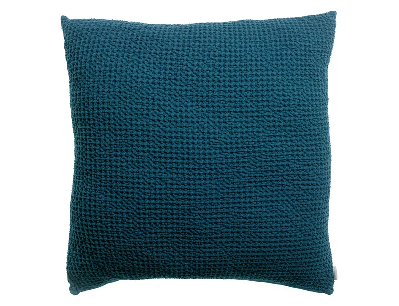 Coussin Nid d'abeille coton recyclé - MAIA Indigo