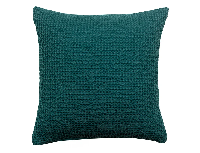 Coussin Nid d'abeille coton recyclé - MAIA Pétrole