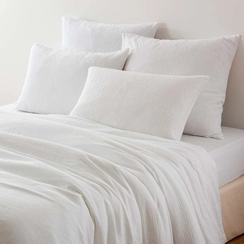 Housse de couette en gaze de coton Blanc / 240X220 déclassé - MS233