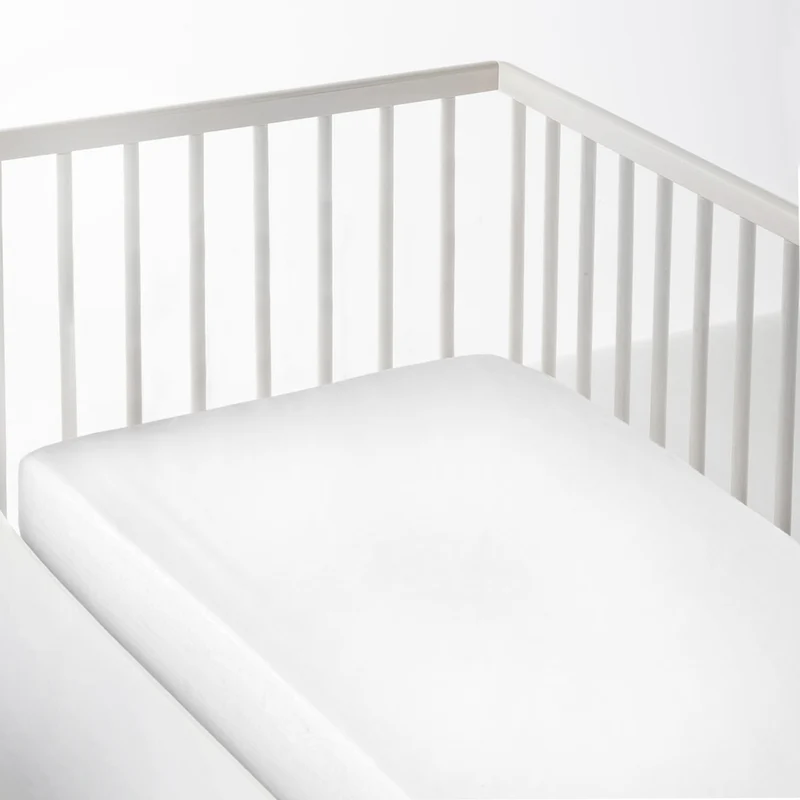 SÁBANA BAJERA AJUSTABLE CUNA 100% ALGODÓN BLANCO ÓPTICO