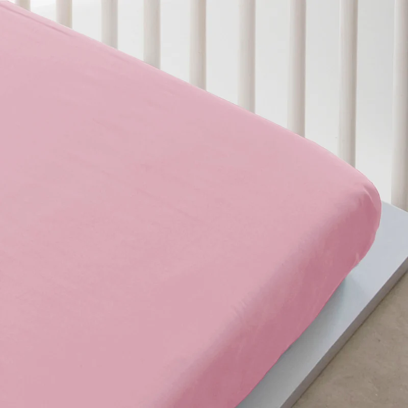SÁBANA BAJERA AJUSTABLE CUNA 100% ALGODÓN ROSA FTR8