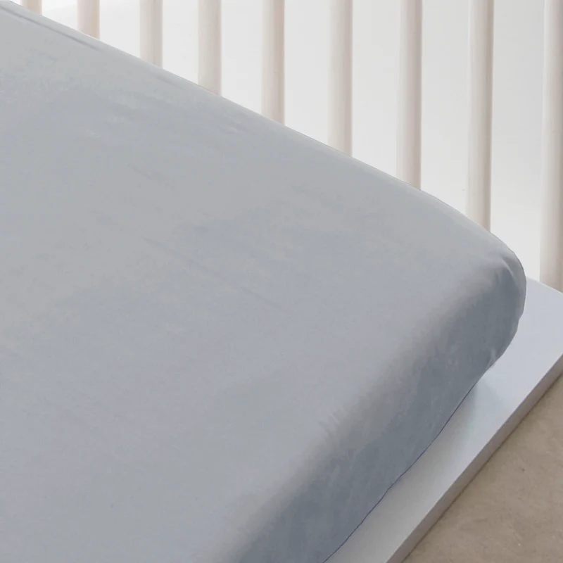 SÁBANA BAJERA AJUSTABLE CUNA 100% ALGODÓN GRIS PÁLIDO