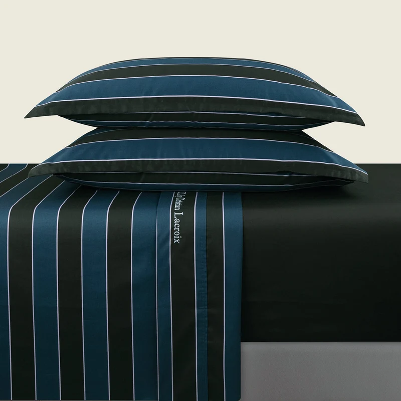 Ensemble de draps satin de coton - Eclipse bleu foncé