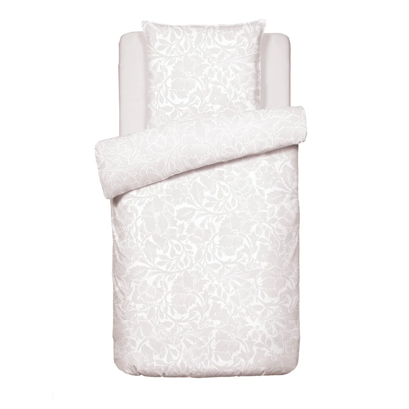 Housse de couette + taie(s) d'oreiller satin de coton - Arabesque Taupe