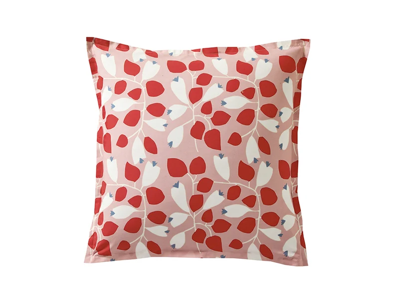 Taie d'oreiller Percale de coton - GARDEN coquelicot