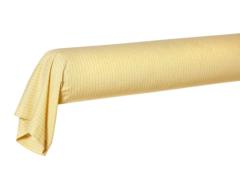 Taie de traversin Percale de coton - BLOCKS Ocre