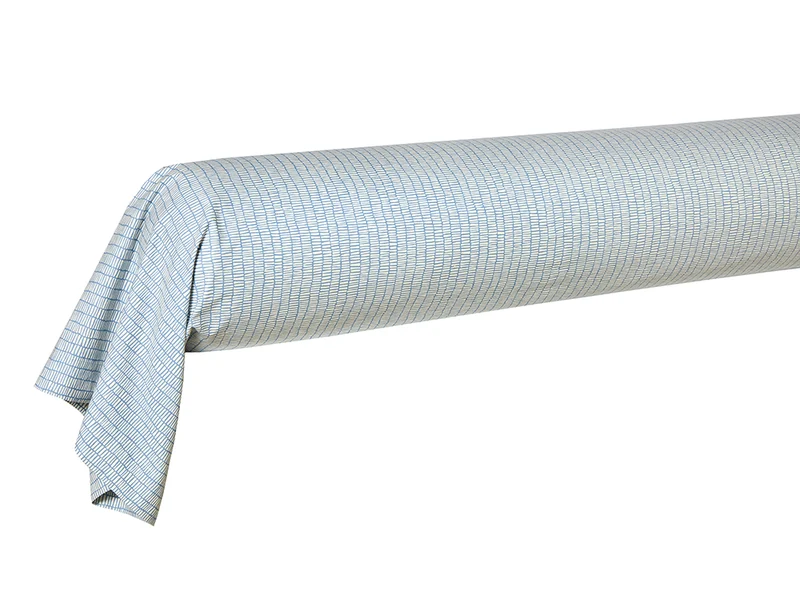 Taie de traversin Percale de coton - BLOCKS Celadon