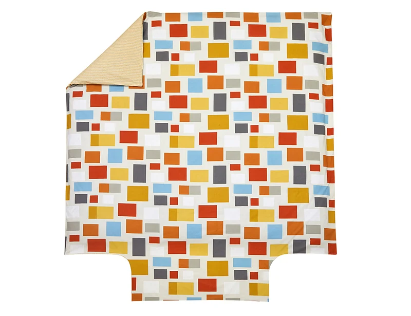 Housse de couette Percale de coton - BLOCKS Ocre