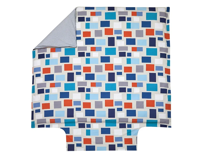 Housse de couette Percale de coton - BLOCKS Celadon
