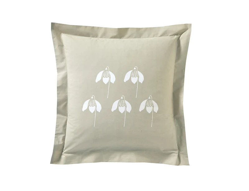 Taie d'oreiller Percale de coton - SNOWDROP Lin