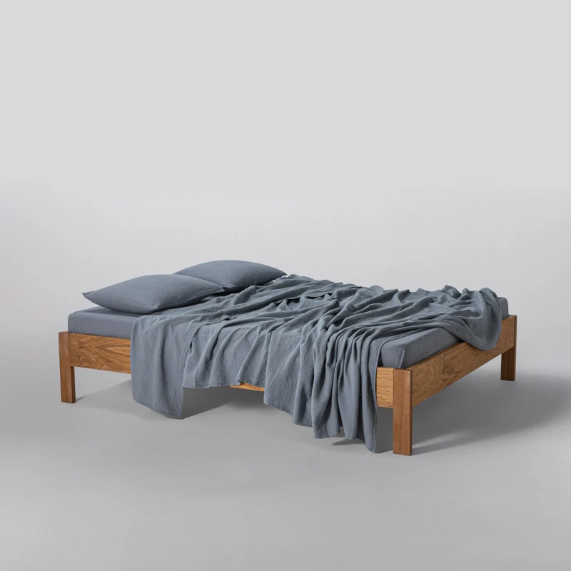 Drap plat en gaze de coton 185g/m² • Bleu givre