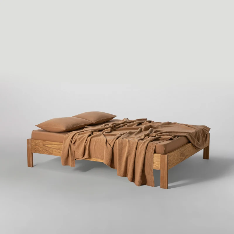 Drap plat en gaze de coton 185g/m² • Noisettes