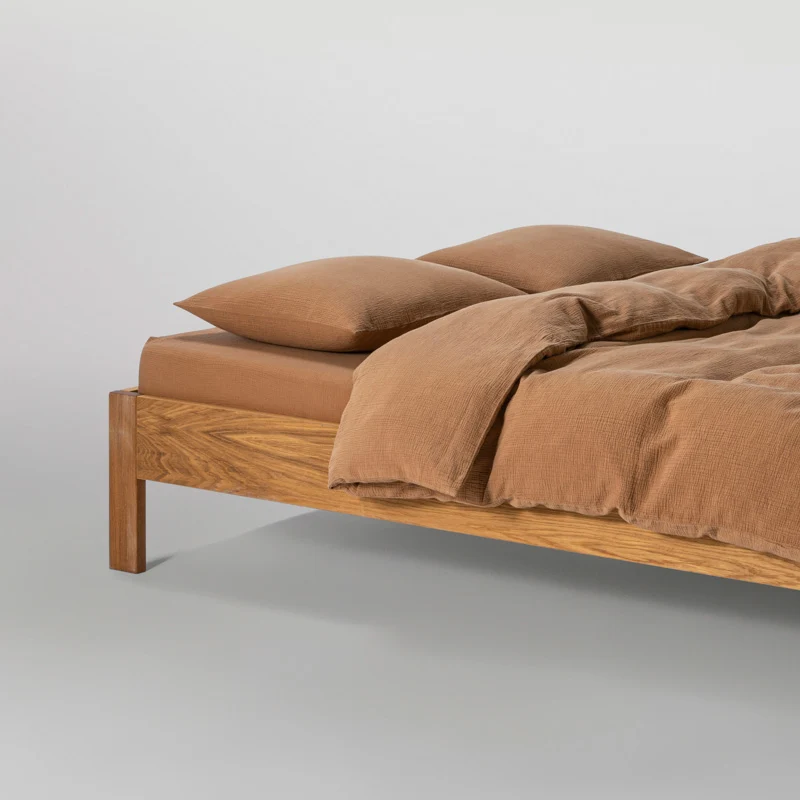 2 taies d'oreiller en gaze de coton 185g/m² • Noisettes