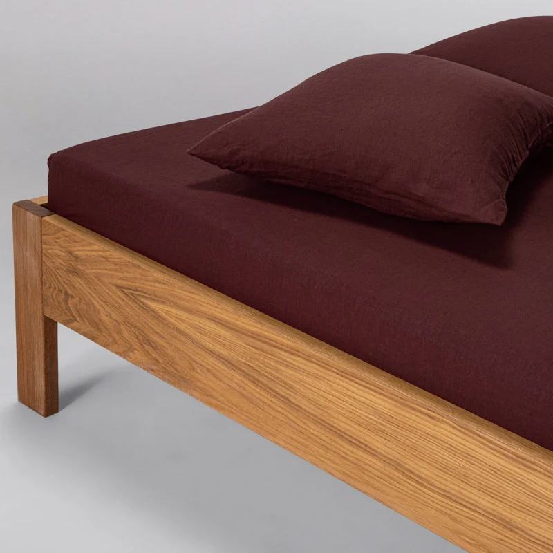 Drap housse en lin lavé 190g/m² • Vignes