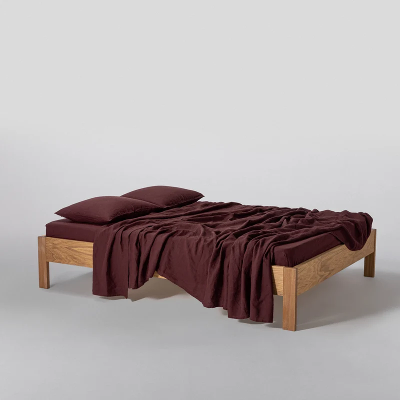 Drap plat en lin lavé 190g/m² • Vignes