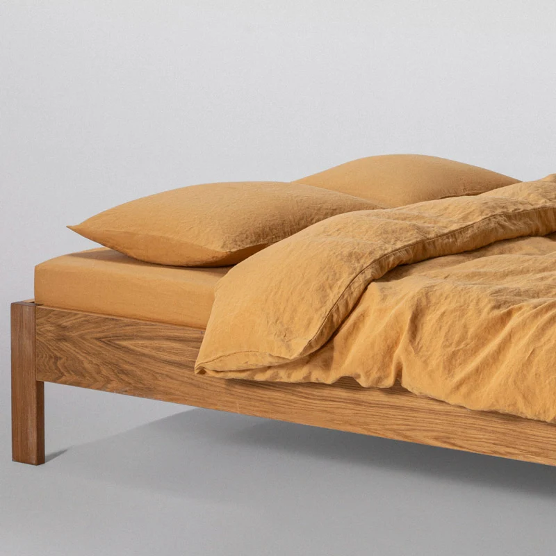 2 taies d'oreiller en lin lavé 190g/m² • Miel