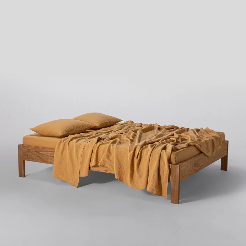 Drap plat en lin lavé 190g/m² • Miel