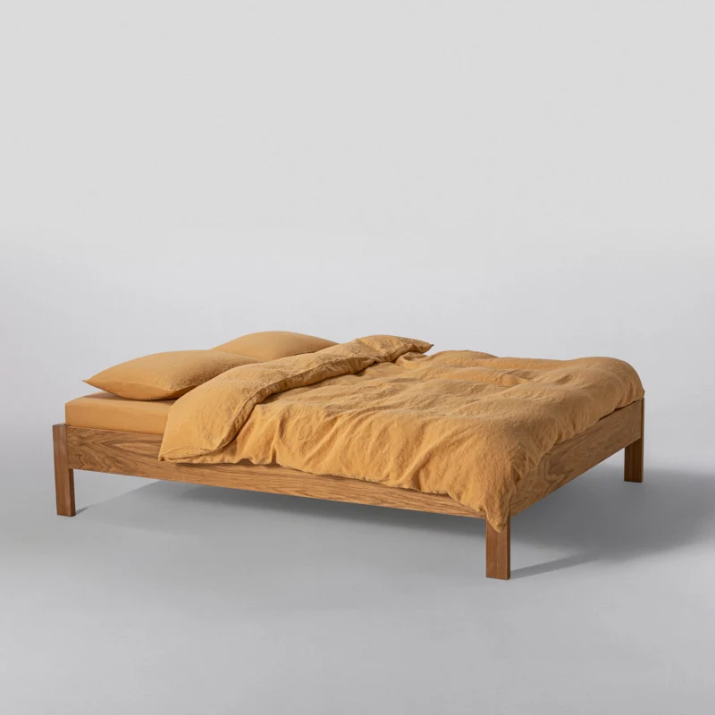 Housse de couette en lin lavé 190g/m² • Miel