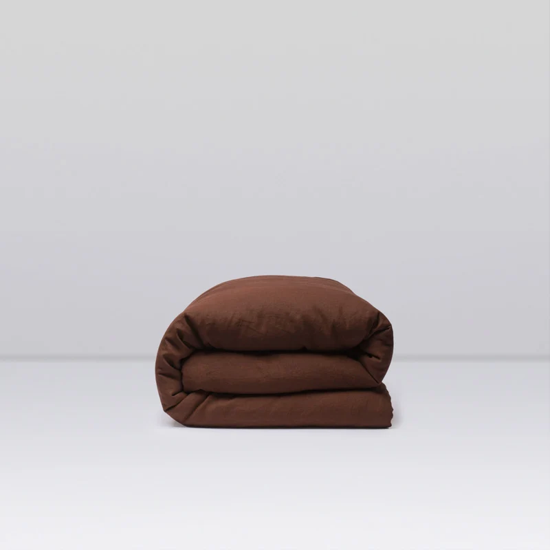 Housse de couette en lin lavé 190g/m² • Cacao
