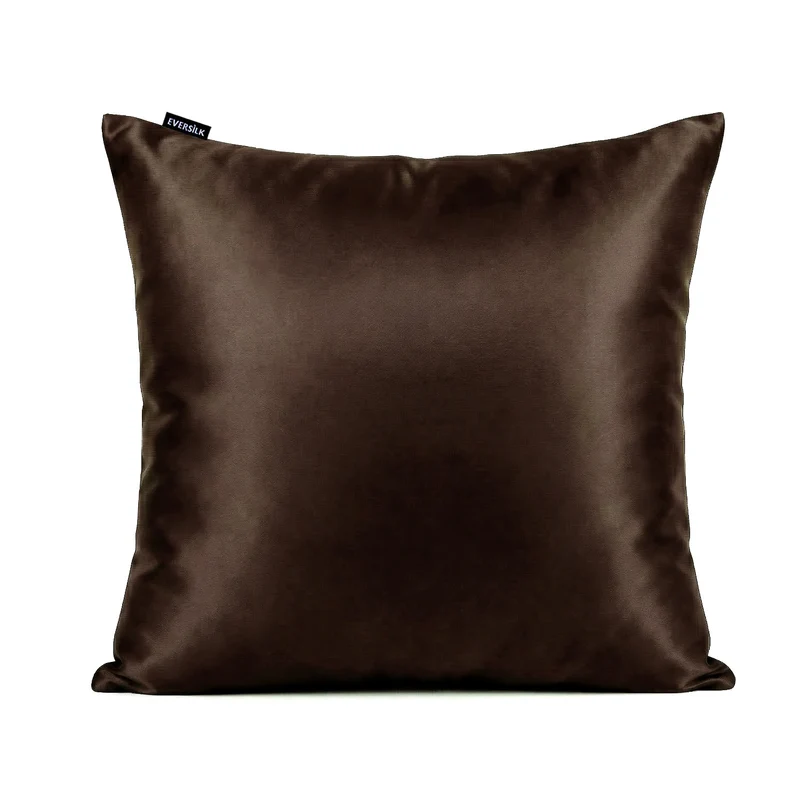 Taie d’oreiller en soie de mûrier 65x65 cm - Chocolat