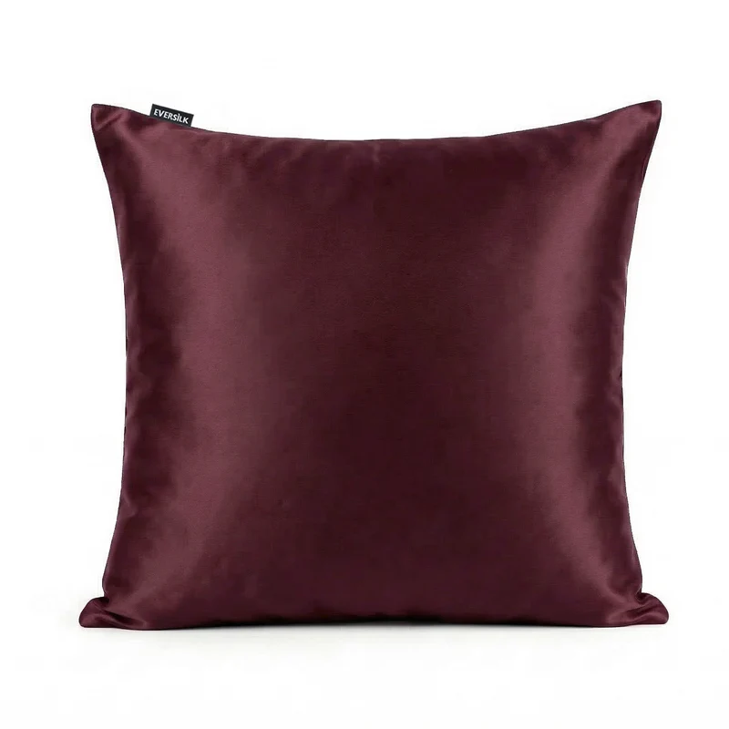 Taie d’oreiller en soie de mûrier 65x65 cm - Burgundy