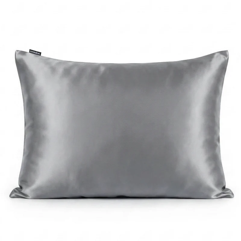 Taie d’oreiller en soie de mûrier 50x70 cm - Gris Ultime