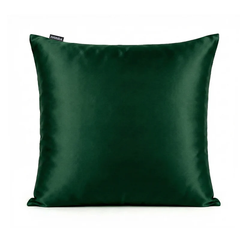 Taie d’oreiller en soie de mûrier 65x65 cm - Vert Foncé